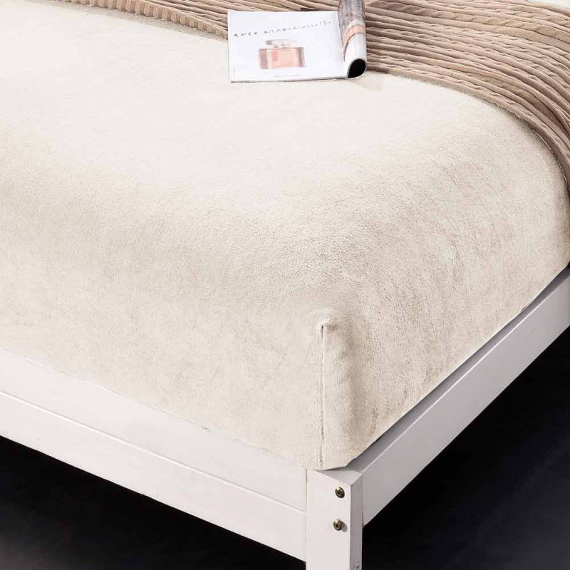 Prześcieradło z gumką "miś" 160x200 grube kremowe Cotton World 2383