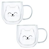 Zestaw szklanek termicznych 280 ml z uchem Kotek komplet 2 sztuki MG Home 7105023184