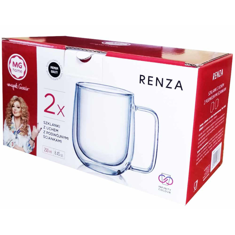Szklanki termiczne 250 ml z uchem MG Home komplet 2 sztuki 7105023173