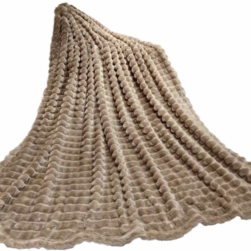 Koc kremowy 200x220 cm mikrofibra Cotton World miękki ciepły pled narzuta na łóżko