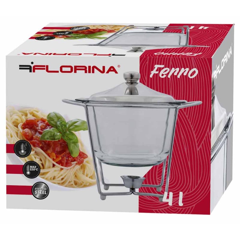 Podgrzewacz do potraw 26x22.5 cm naczynie żaroodporne 4 L szklana waza Ferro Florina