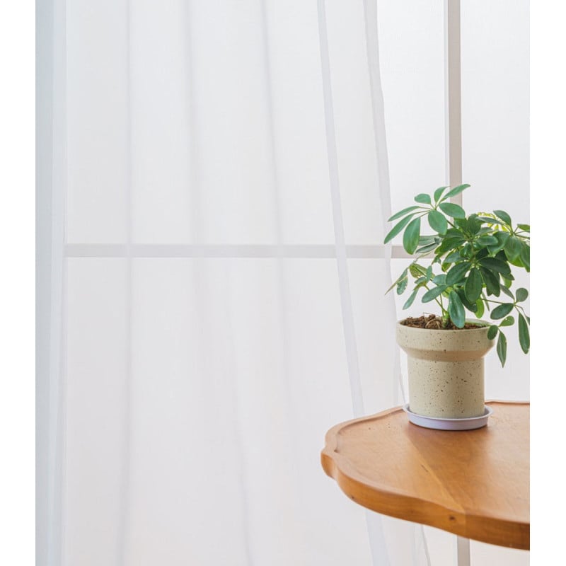 Firana biała gładka 200x250 cm na przelotkach kółkach Cotton World