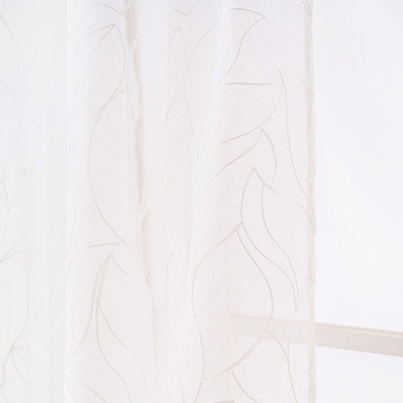 Firana biała z haftem 145x250 cm taśma Cotton World