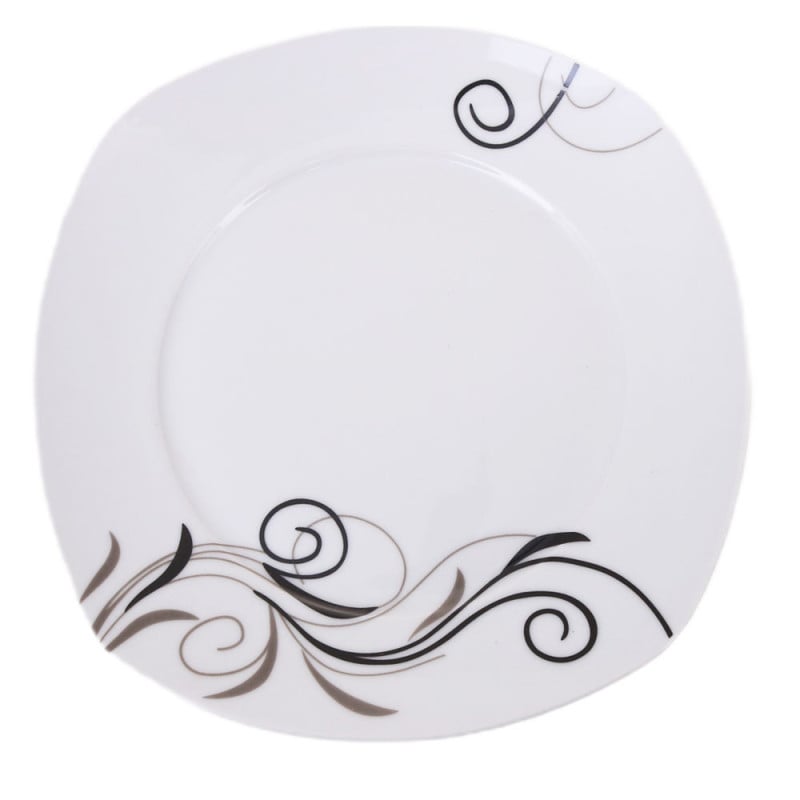 Serwis obiadowy porcelana 38 elementów komplet na 6 osób biały z serwisem kawowym + dodatki Violet VC 442