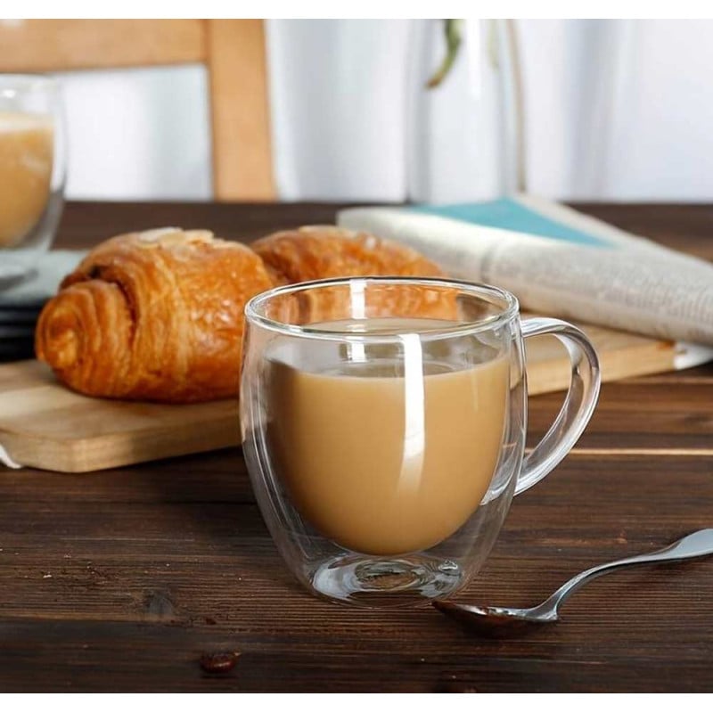 Szklanki termiczne 100 ml komplet 2 sztuk z podwójnymi ściankami małe filiżanki do espresso Kamille 9012