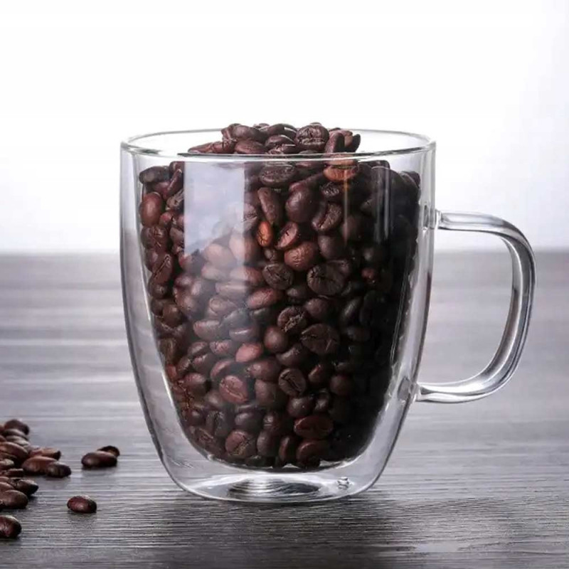 Szklanki termiczne 250 ml komplet 6 sztuk z podwójnymi ściankami do kawy herbaty Kamille 9000