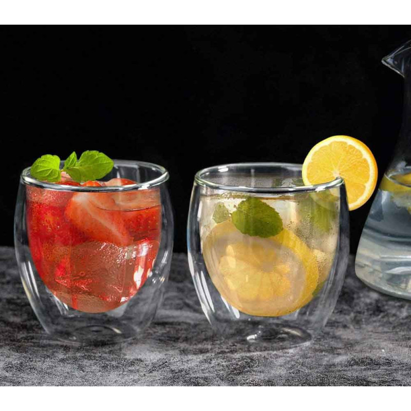 Szklanki termiczne 250 ml komplet 6 sztuk z podwójnymi ściankami Kamille 9011