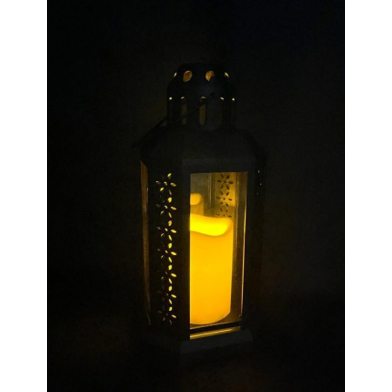 Lampion dekoracyjny z przeszklonymi ściankami 14x14x29 cm latarenka XL duża znicz Cortina