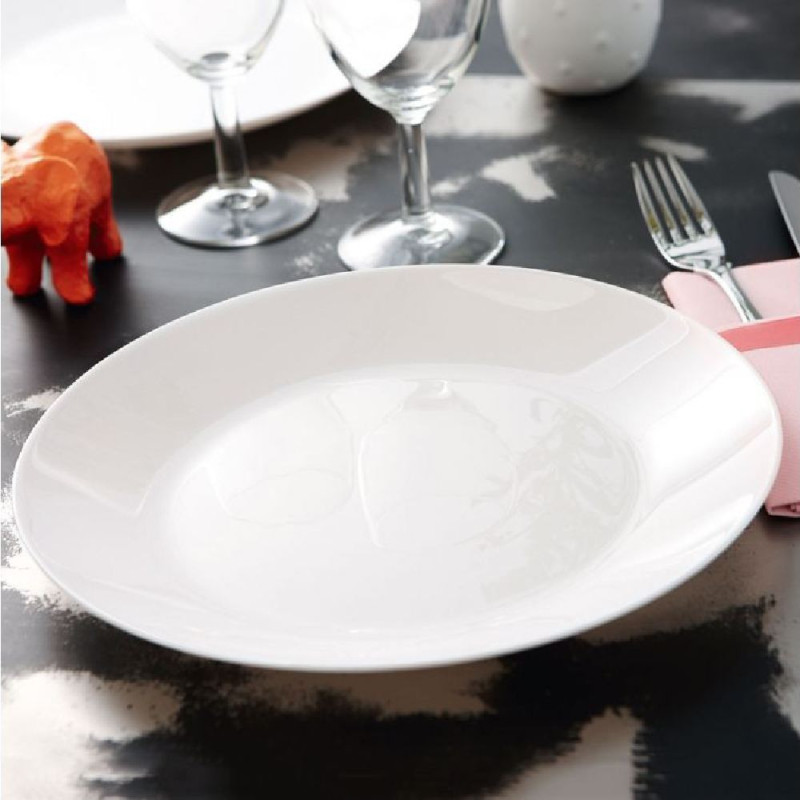 Serwis obiadowy MG Home Abria 36 elementów zestaw talerzy dla 12 osób biały