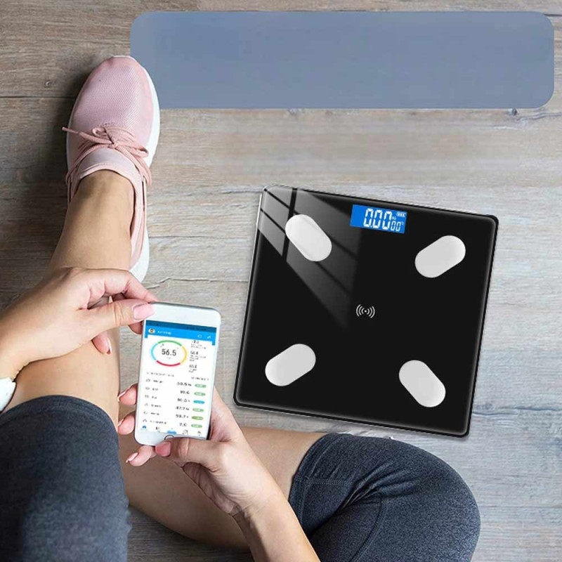 Waga łazienkowa bluetooth z aplikacją na telefon waga analityczna do 180 kg Krisberg KR 3403
