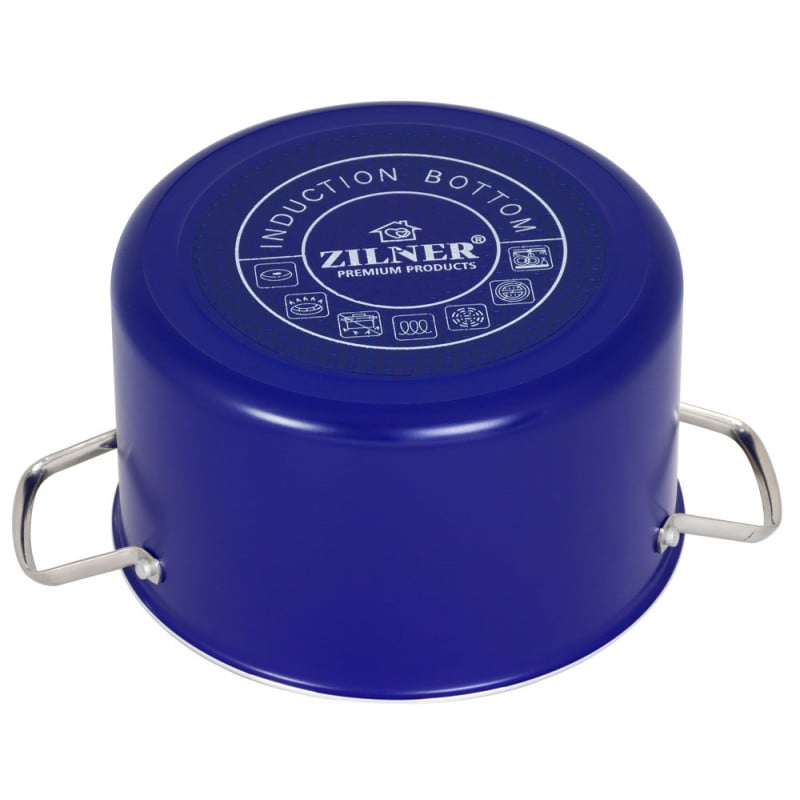 Zestaw garnków marmurkowych z przyborami 14 elementowy Blue Zilner ZL 8136