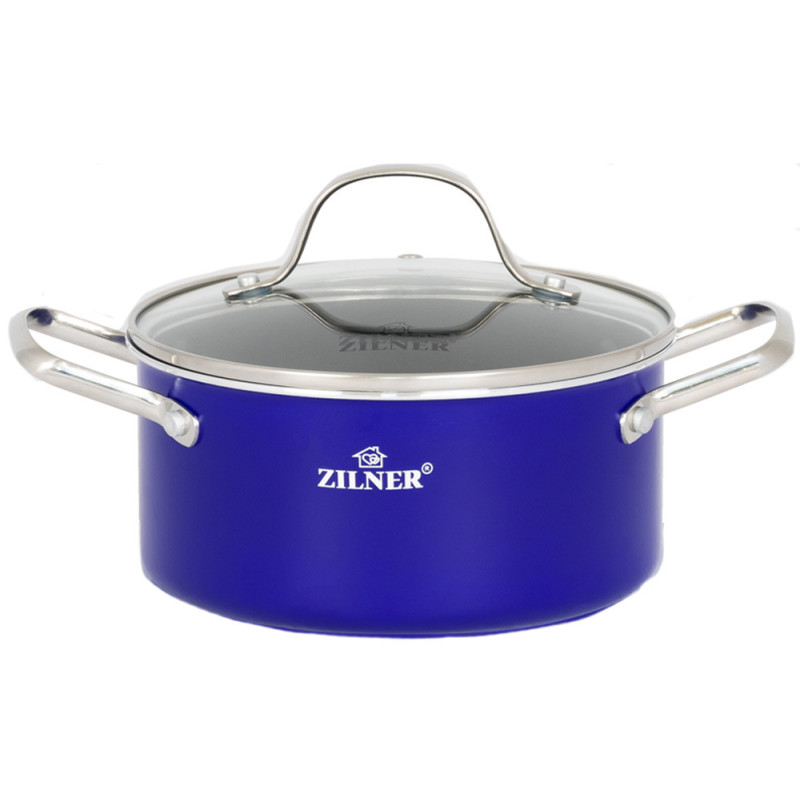 Zestaw garnków marmurkowych z przyborami 14 elementowy Blue Zilner ZL 8136
