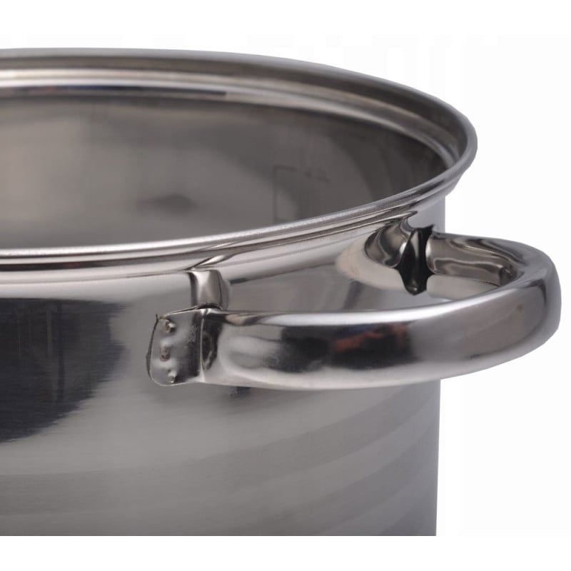 Garnek stalowy 8.5 L z pokrywką 24 cm duży gar nierdzewny Kamille 5403 indukcja gaz