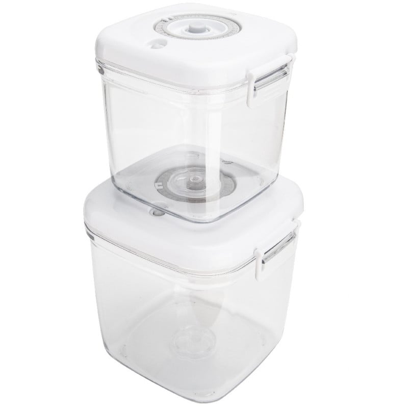 Pojemniki próżniowe na żywność MG Home Clever 650/1350/2500 ml w zestawie z pompką białe