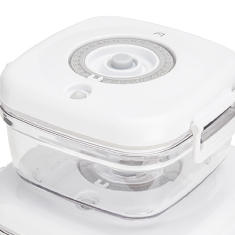 Pojemniki próżniowe na żywność MG Home Clever 650/1350/2500 ml w zestawie z pompką białe