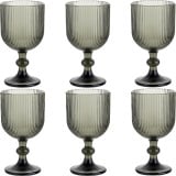 Kielich do wody szklanki ryflowane Florina Vacanza Grey 370 ml szklane zestaw 6 sztuk