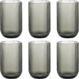Szklanki wysokie ryflowane Florina Vacanza Grey 430 ml szklane zestaw 6 sztuk
