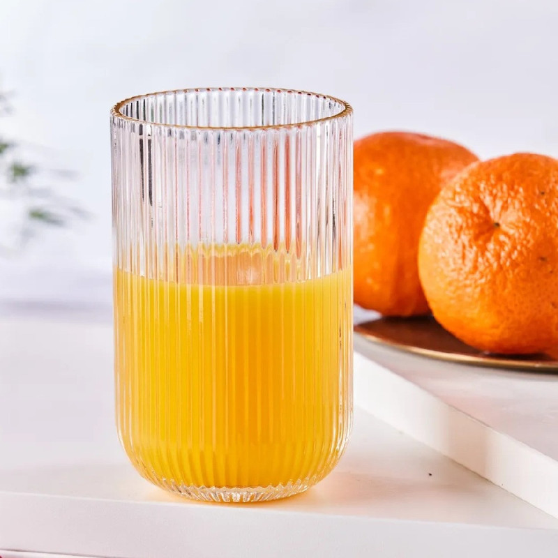 Szklanki wysokie ryflowane Florina Vacanza 430 ml szklane zestaw 6 sztuk