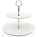 Patera porcelanowa dwupoziomowa biała Bella Fiore Alis Tragar 42397