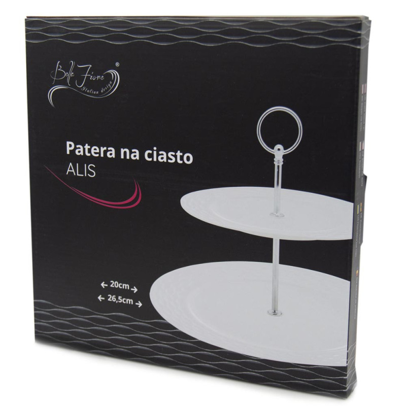 Patera porcelanowa dwupoziomowa biała Bella Fiore Alis Tragar 42397