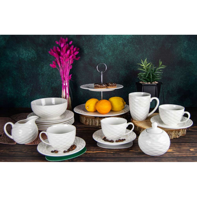 Patera porcelanowa dwupoziomowa biała Bella Fiore Alis Tragar 42397