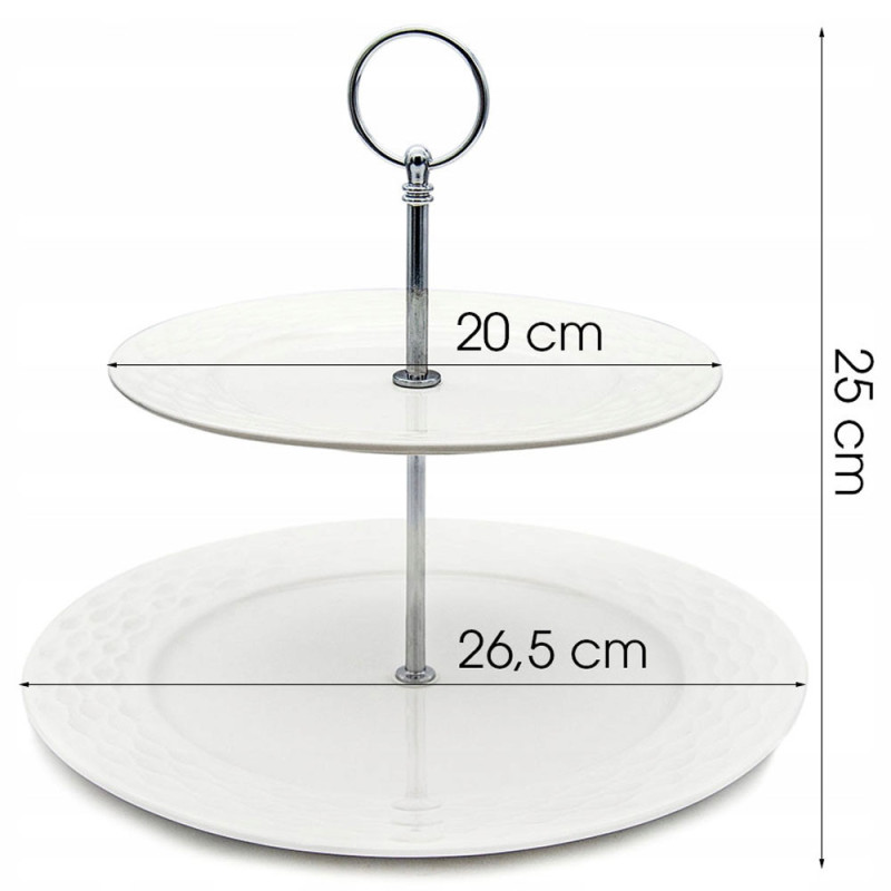 Patera porcelanowa dwupoziomowa biała Bella Fiore Alis Tragar 42397
