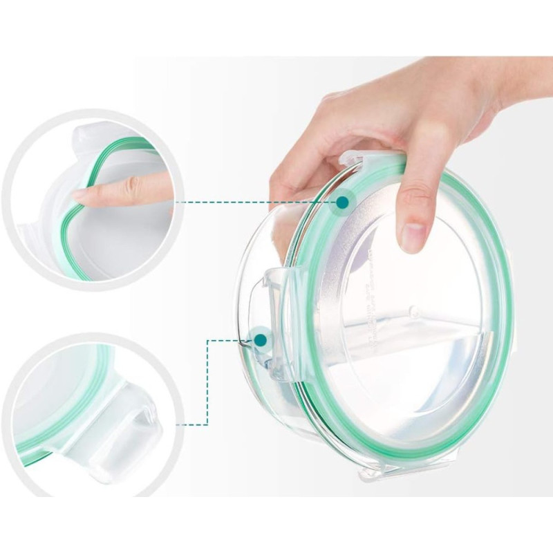 Pojemniki szklane okrągłe lunchbox GierekHoff Corio GH 1101 zestaw 3 sztuki żaroodporne hermetyczne 1200/950/400 ml