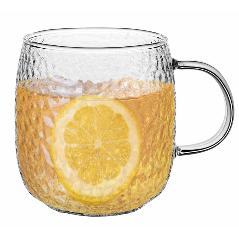 Szklanki z uchem Savia 380 ml do kawy latte komplet kuków szklanych 2 sztuki Florina 3K 1017