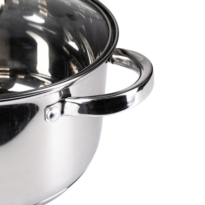 Garnek stalowy MG Home Verso Daily 18 cm 2,2 litra z pokrywką na indukcję
