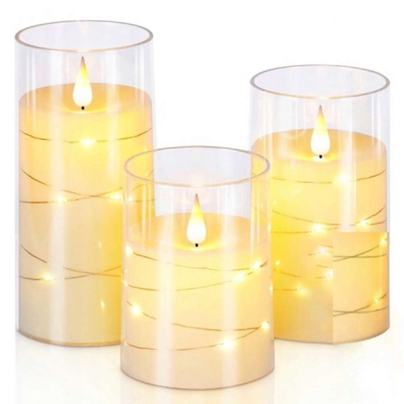 Świeczka LED 15cm w obudowie wkłady LED do zniczy świeca ozdobna SLA7072