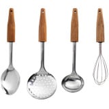 Przybory kuchenne zestaw 4 sztuk narzędzi z drewnianą rączką Krisberg 73952