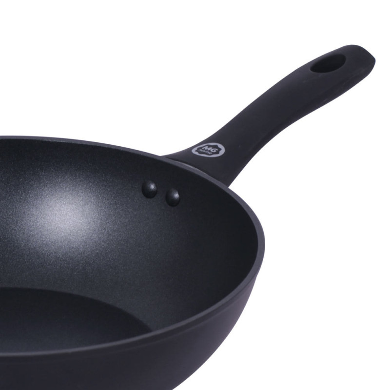 Wok 28 cm patelnia głęboka czarna nieprzywieralna powłoka MG Home