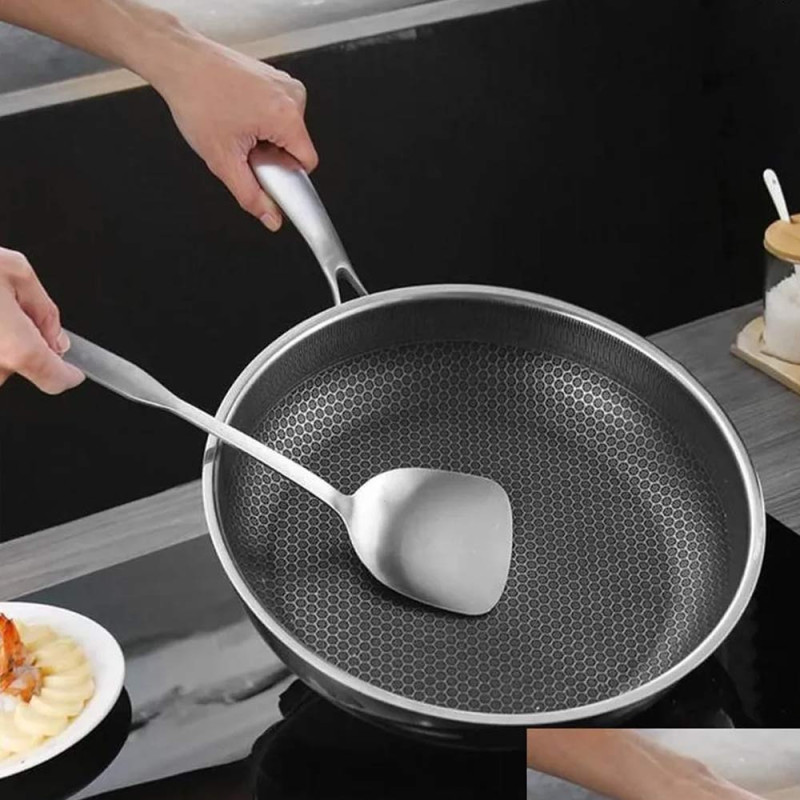 Patelnia stalowa 28 cm powłoka "plaster miodu" indukcja gaz Masterpan MP 2335