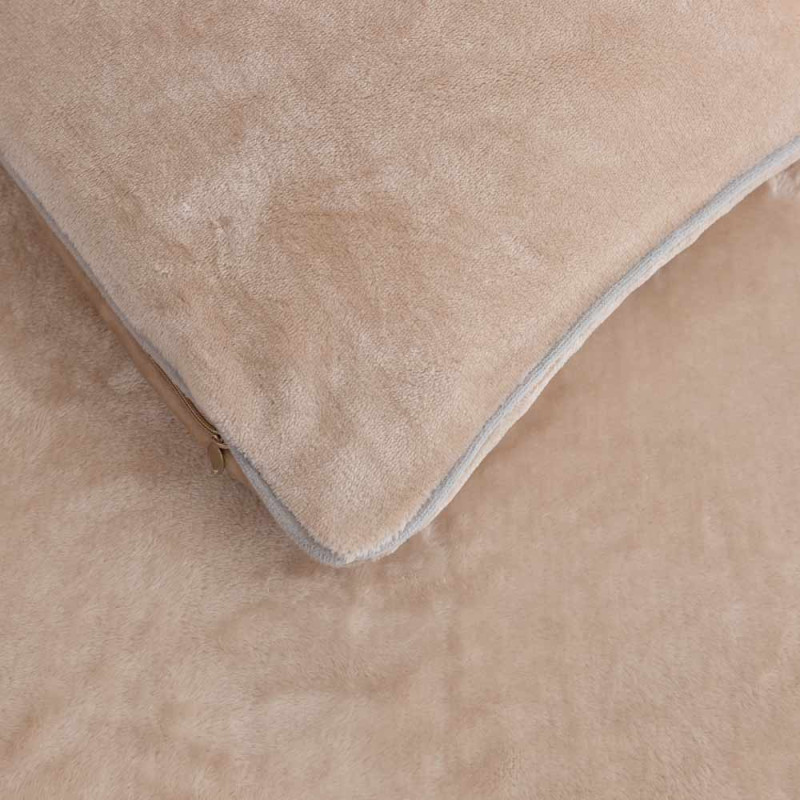 Pościel haftowana 200x220 mikrofibra "miś" Cotton World gruba 3 części 2877 beżowe