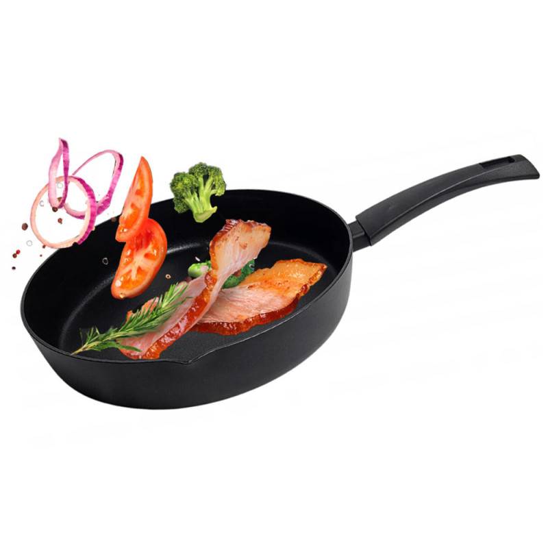 Patelnia głęboka aluminiowa 28 cm czarna Zilner ZL 560 indukcja gaz