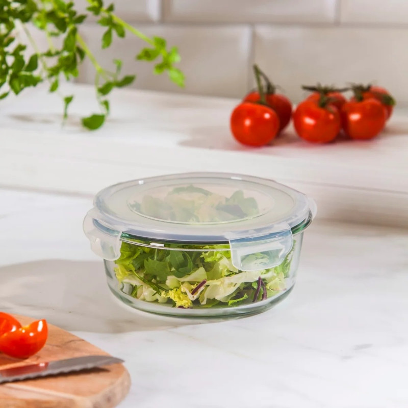 Pojemniki szklane okrągłe lunchbox Altom Fresh zestaw 3 sztuki żaroodporne hermetyczne