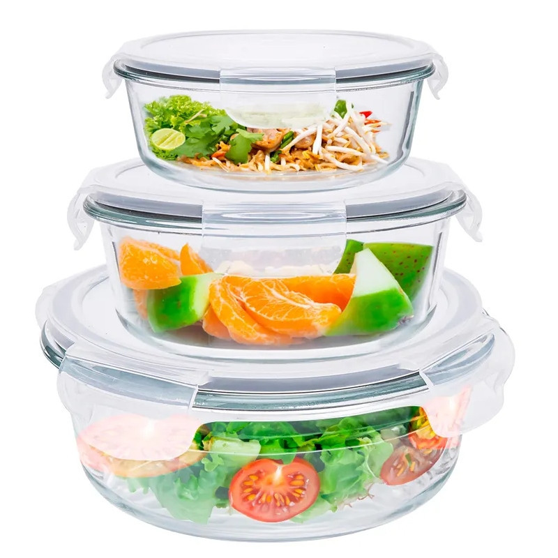 Pojemnik szklany 950 ml okrągły lunchbox Altom Fresh żaroodporny hermetyczny