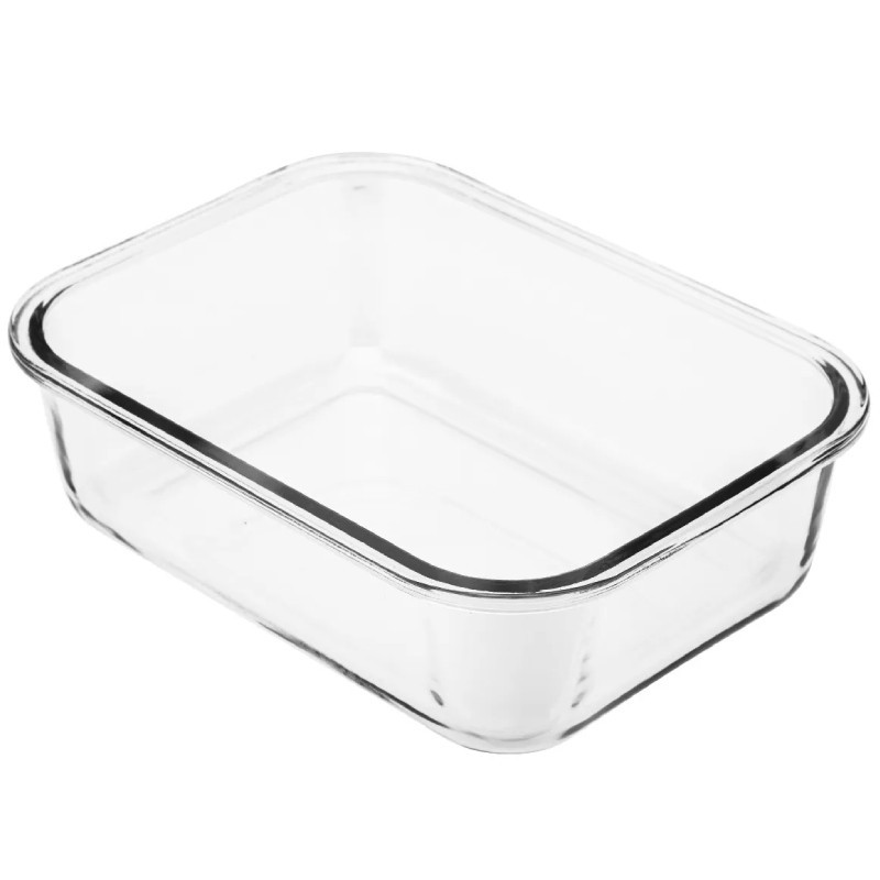 Pojemniki szklane 640 ml prostokątne lunchbox Altom Fresh zestaw 3 sztuki żaroodporne hermetyczne