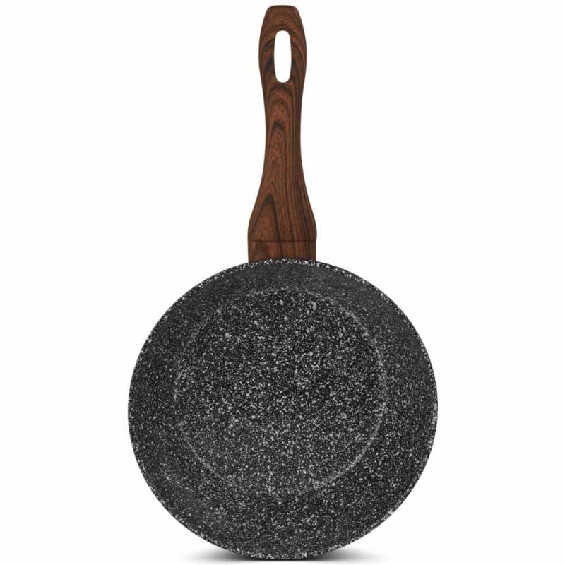 Patelnia głęboka z pokrywką wok 24 cm średnia powłoka szary marmurek Edenberg EB 5662 indukcyjna gaz