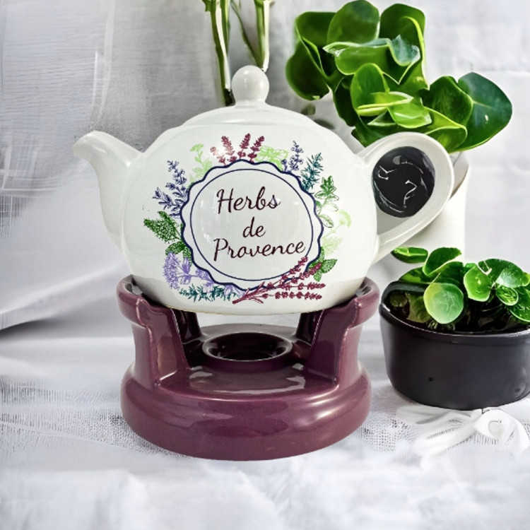 Czajnik 1L Dzbanek z podgrzewaczem zestaw Imbryk Herbs BL-T-40 Tragar