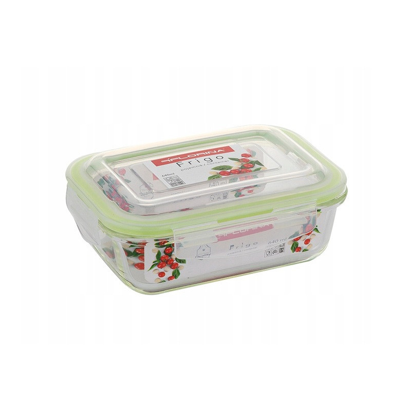 Szklany pojemnik 640 ml na żywność jedzenie Florina Frigo pudełko z pokrywką lunchbox prostokątny hermetyczny