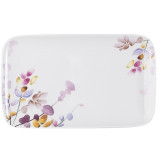 Półmisek porcelanowy prostokątny Florina Japandi biały wzór kwiaty