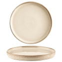 Talerz deserowy 21 cm porcelanowy GierekHoff Evie kremowy prążkowany retro