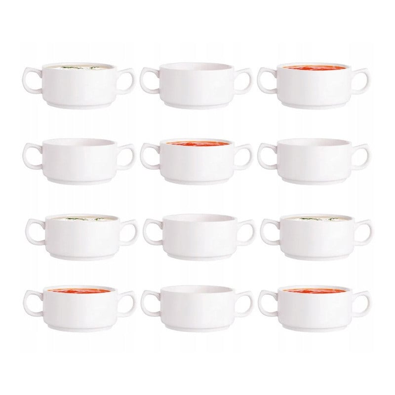 Bulionówka biała porcelana 280 ml flaczarka zestaw 12 sztuk salaterka 11 cm Altom regular