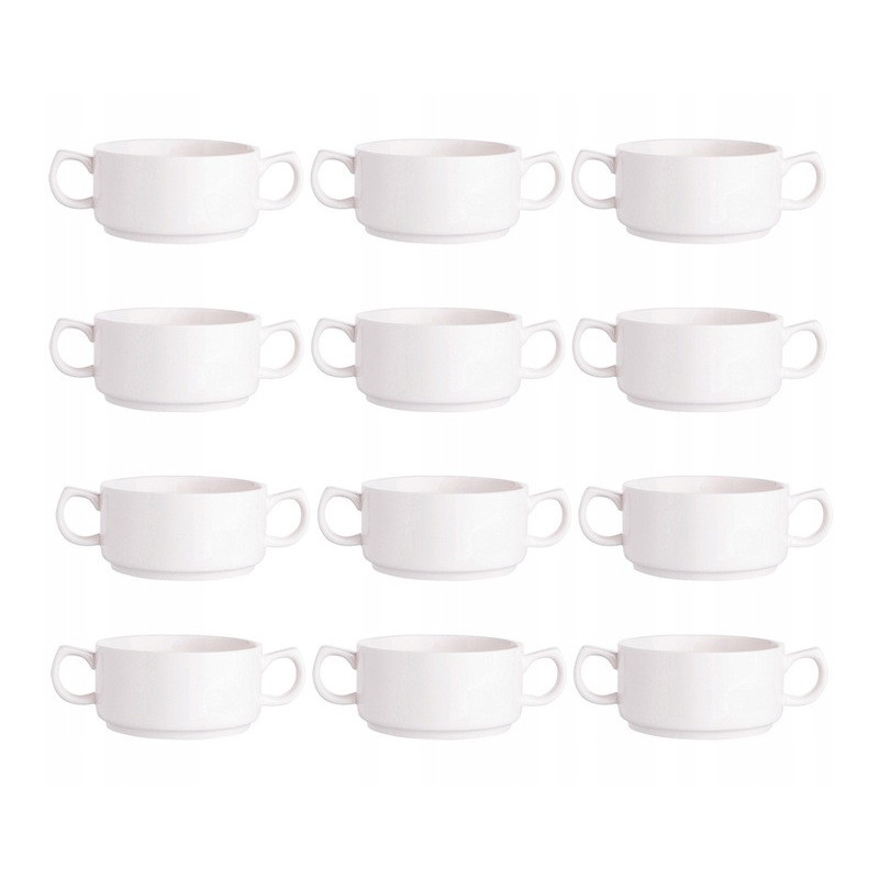 Bulionówka biała porcelana 280 ml flaczarka zestaw 12 sztuk salaterka 11 cm Altom regular