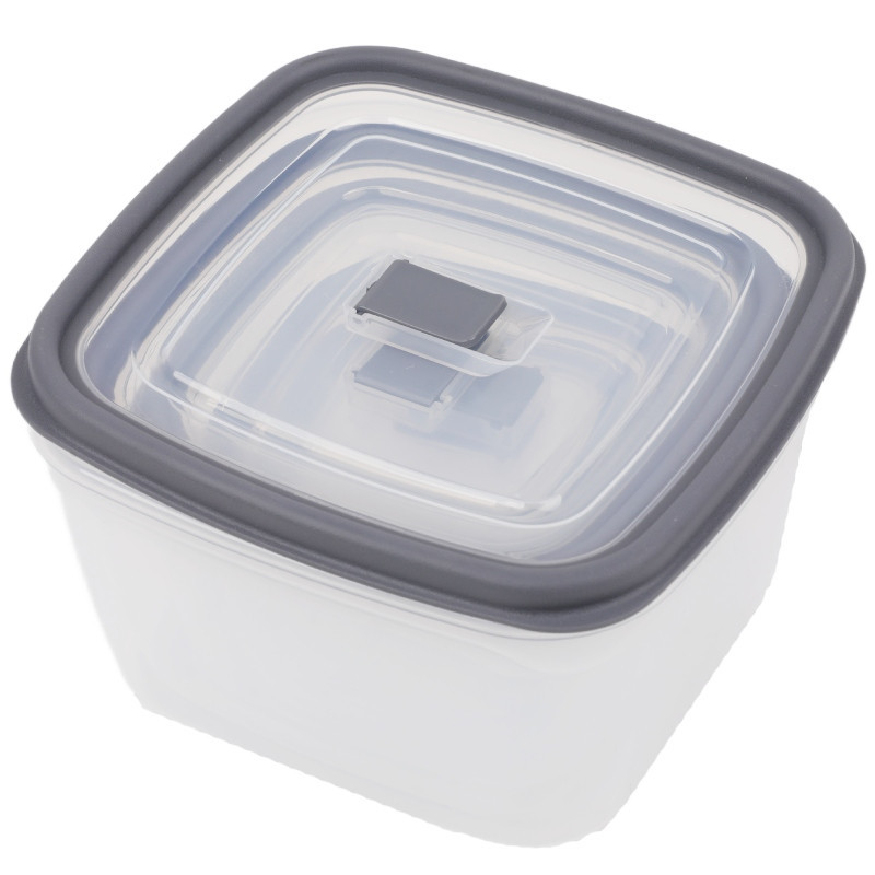 Pojemniki kwadratowe lunchbox MG Home Misto zestaw 5 sztuk hermetyczne 2700/1800/1150/650/340 ml szare