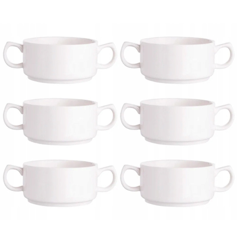 Bulionówka biała porcelana 280 ml flaczarka zestaw 6 sztuk salaterka 11 cm Altom regular