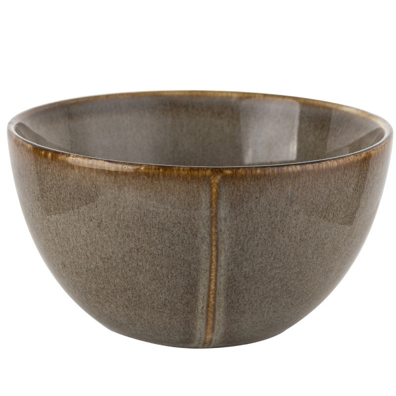 Serwis obiadowy porcelanowy Florina Bergen 24 elementy zestaw talerzy dla 6 osób retro brązowe