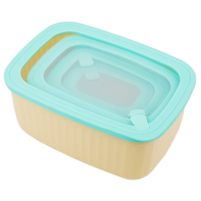 Pojemniki prostokątne lunchbox MG Home Misto zestaw 4 sztuk hermetyczne 4500/2700/1400/650 ml kremowe