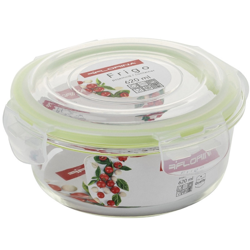 Pojemniki szklane zestaw 6 sztuk na żywność jedzenie Florina Frigo pudełko śniadaniówka lunchbox okrągłe prostokątne hermetyczne